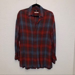 BDG Oversized woven plaid shirt